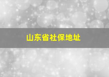 山东省社保地址