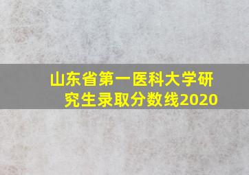 山东省第一医科大学研究生录取分数线2020