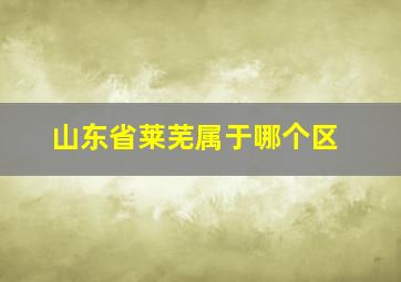 山东省莱芜属于哪个区