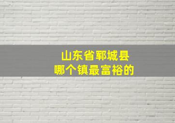 山东省郓城县哪个镇最富裕的