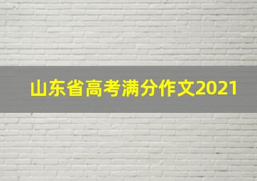 山东省高考满分作文2021