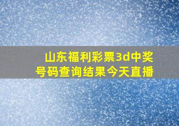 山东福利彩票3d中奖号码查询结果今天直播