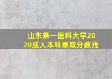 山东第一医科大学2020成人本科录取分数线