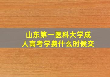 山东第一医科大学成人高考学费什么时候交