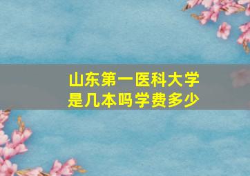 山东第一医科大学是几本吗学费多少