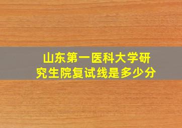 山东第一医科大学研究生院复试线是多少分