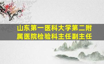 山东第一医科大学第二附属医院检验科主任副主任