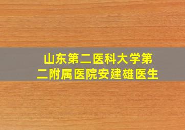 山东第二医科大学第二附属医院安建雄医生