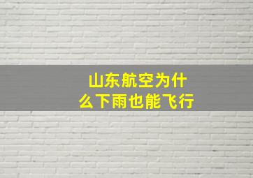 山东航空为什么下雨也能飞行