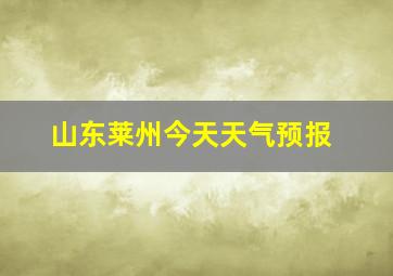 山东莱州今天天气预报