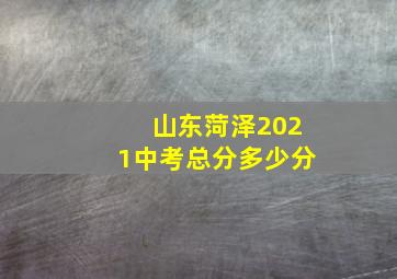 山东菏泽2021中考总分多少分