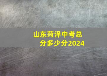 山东菏泽中考总分多少分2024