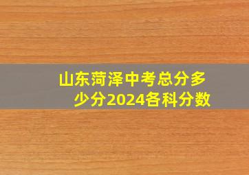 山东菏泽中考总分多少分2024各科分数