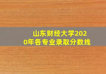 山东财经大学2020年各专业录取分数线