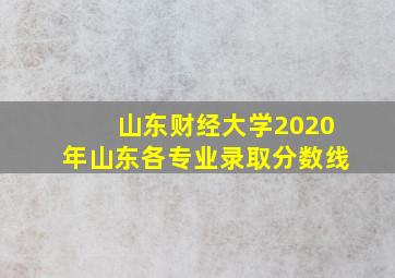 山东财经大学2020年山东各专业录取分数线