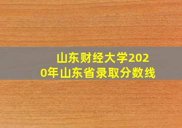 山东财经大学2020年山东省录取分数线