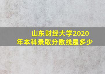 山东财经大学2020年本科录取分数线是多少