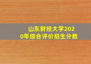 山东财经大学2020年综合评价招生分数