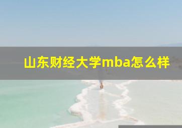 山东财经大学mba怎么样