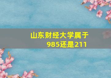 山东财经大学属于985还是211