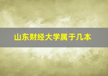 山东财经大学属于几本