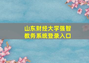 山东财经大学强智教务系统登录入口