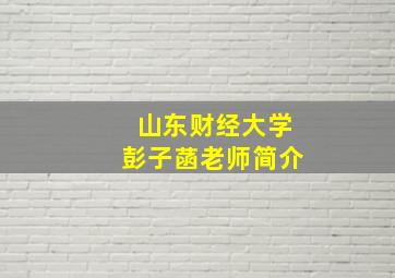 山东财经大学彭子菡老师简介