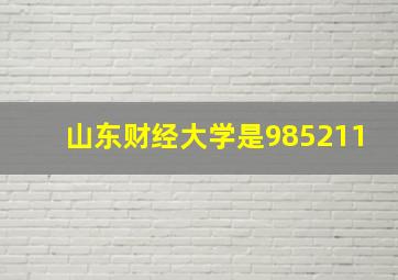 山东财经大学是985211