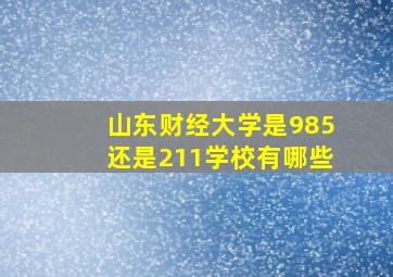 山东财经大学是985还是211学校有哪些