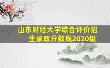 山东财经大学综合评价招生录取分数线2020级