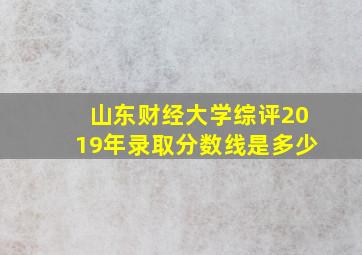 山东财经大学综评2019年录取分数线是多少