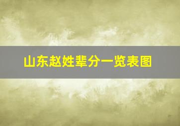 山东赵姓辈分一览表图