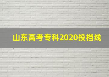 山东高考专科2020投档线