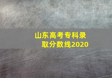 山东高考专科录取分数线2020