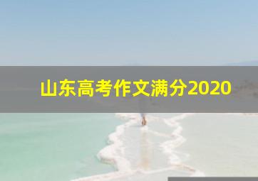 山东高考作文满分2020