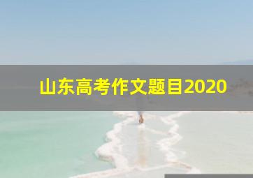 山东高考作文题目2020