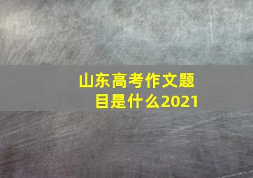 山东高考作文题目是什么2021