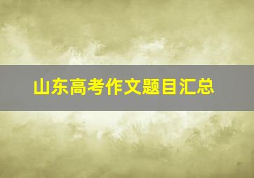 山东高考作文题目汇总