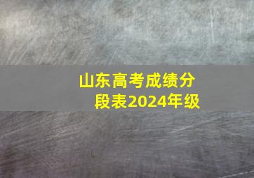 山东高考成绩分段表2024年级