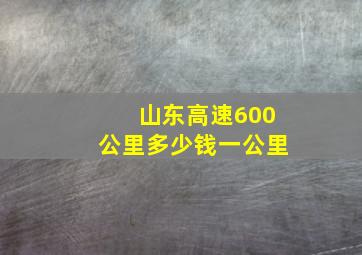 山东高速600公里多少钱一公里