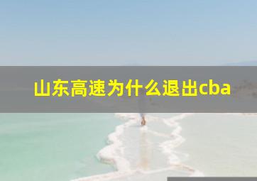 山东高速为什么退出cba