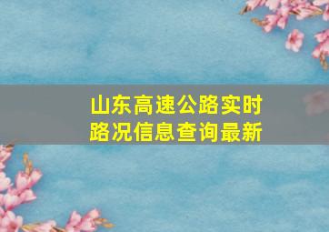 山东高速公路实时路况信息查询最新