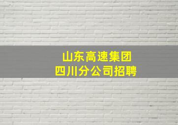 山东高速集团四川分公司招聘