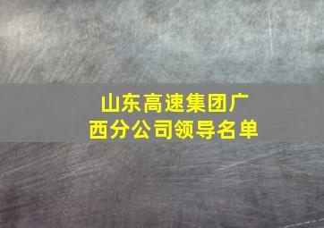 山东高速集团广西分公司领导名单