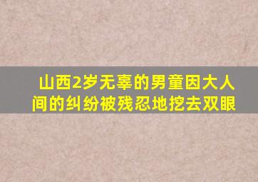 山西2岁无辜的男童因大人间的纠纷被残忍地挖去双眼