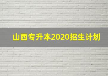 山西专升本2020招生计划