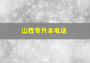 山西专升本电话