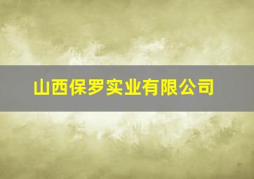 山西保罗实业有限公司