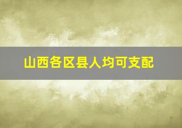 山西各区县人均可支配