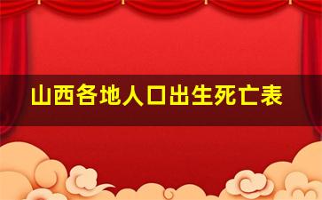 山西各地人口出生死亡表